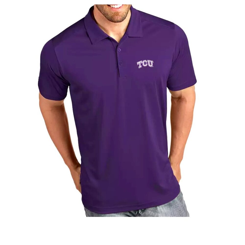 Antigua Men's TCU Horned Frogs Purple Tribute Performance Polo